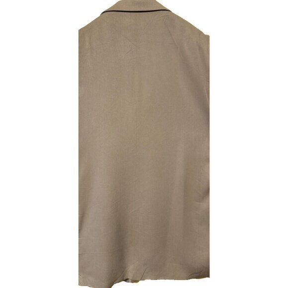 Adolfo International Blazer 100% SILK Tan Beige Stripe 46R Quiet Luxury - Picture 7 of 9